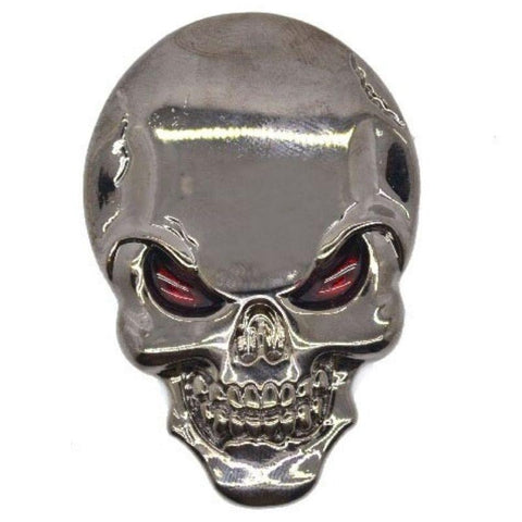 3D Silver Skull Decal