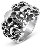 Anel de caveira masculino <br/> prata