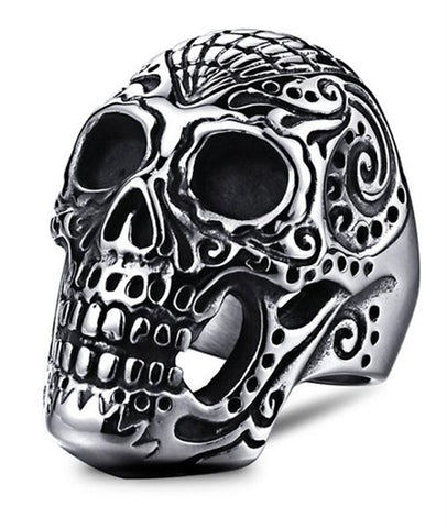 Anel de caveira mexicana <br/> Calavera (aço)