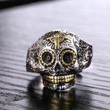 Anel de caveira mexicana <br/> Homem (aço)