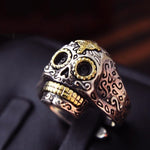 Anel de caveira mexicana <br/> Homem (aço)