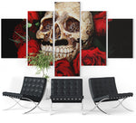 Pintura de caveira e rosa