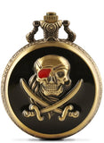 Relógio de bolso do crânio <br/> Sabres piratas
