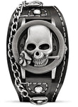 Relógio de caveira de motociclista