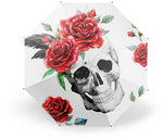 Guarda-chuva de caveira e rosas
