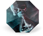 Guarda-chuva de caveira de arte abstrata