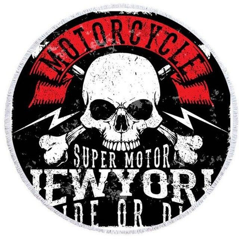 Toalha de motociclista com caveira