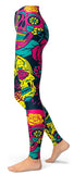 Leggings de caveira mexicana colorida
