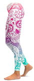 Leggings de caveira com desenho mexicano