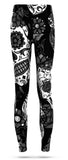 Leggings de crânio preto e branco