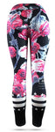 Leggings de caveira com flores mexicanas