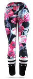 Leggings de caveira com flores mexicanas
