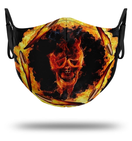 Máscara de caveira em chamas