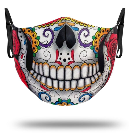 Máscara de caveira mexicana colorida