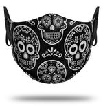 Máscara de caveira mexicana <br/> Preto e branco
