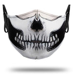 Máscara de esqueleto preto e branco