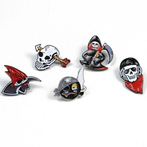 Pin de caveira de motociclista