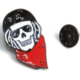 Pin de caveira de motociclista
