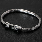 Pulseira de caveira feminina (aço)