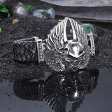 Pulseira de motociclista masculino (couro)