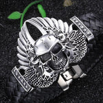 Pulseira de motociclista masculino (couro)
