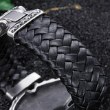 Pulseira de motociclista masculino (couro)