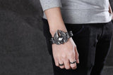 Pulseira de motociclista masculino (couro)