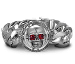 Pulseira de caveira de rocha (prata)