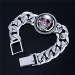 Pulseira de caveira de rocha (prata)