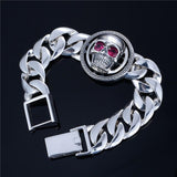 Pulseira de caveira de rocha (prata)