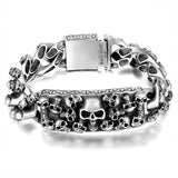Pulseira de caveira quebrada (prata)