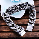 Pulseira de caveira quebrada (prata)