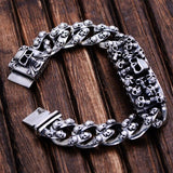 Pulseira de caveira quebrada (prata)