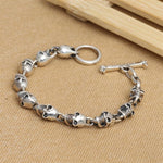 Pulseira punk masculina (prata)