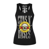 Camiseta feminina de alças Guns and Roses