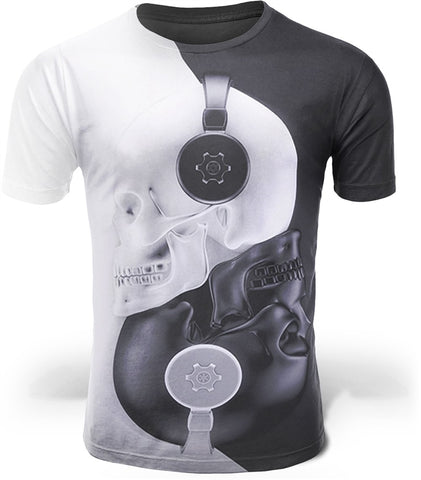 T-shirt do crânio de Ying Yang